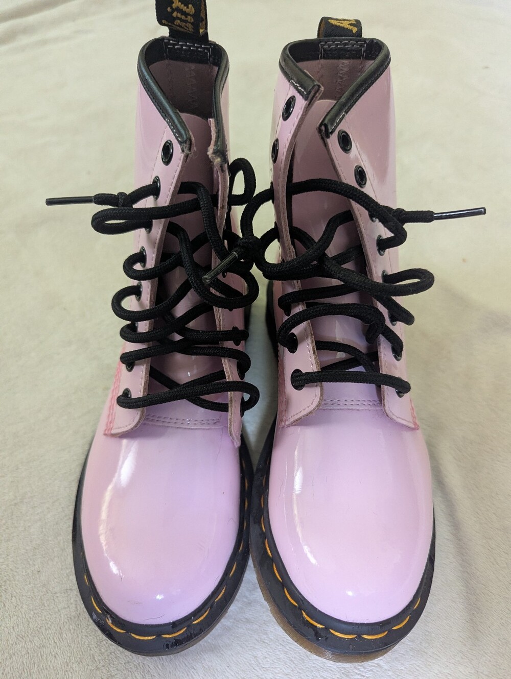 Dr. Martens Air Wair 1460 Pink Patent Leather Boots AW004 Size 6L